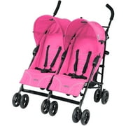 Angle View: Mia Moda Facile Twin Stroller In Pink