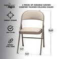 thumbnail image 3 of MECO Chaise Pliante Rembourrée en Tissu Métal Comfort Deluxe, Sable Beige (4 Pack), 3 of 8