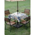thumbnail image 3 of Outdoor Tablecloth with Umbrella Hole & Zipper, Blue Jellyfish Coastal Square Tablecloth 60x60 Inch, Beach Starfish Nautical Coral Retro Patio Table Cover Waterproof Table Cloth for Picnic/Party, 3 of 7