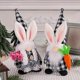 thumbnail image 4 of Rabbit Black and White Checkered Plush Gnome White Bearded Old Man Doll Decoration, 4 of 4
