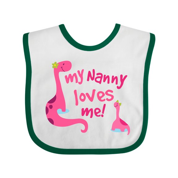 Inktastic My Nanny Loves Me Girls Baby Bib
