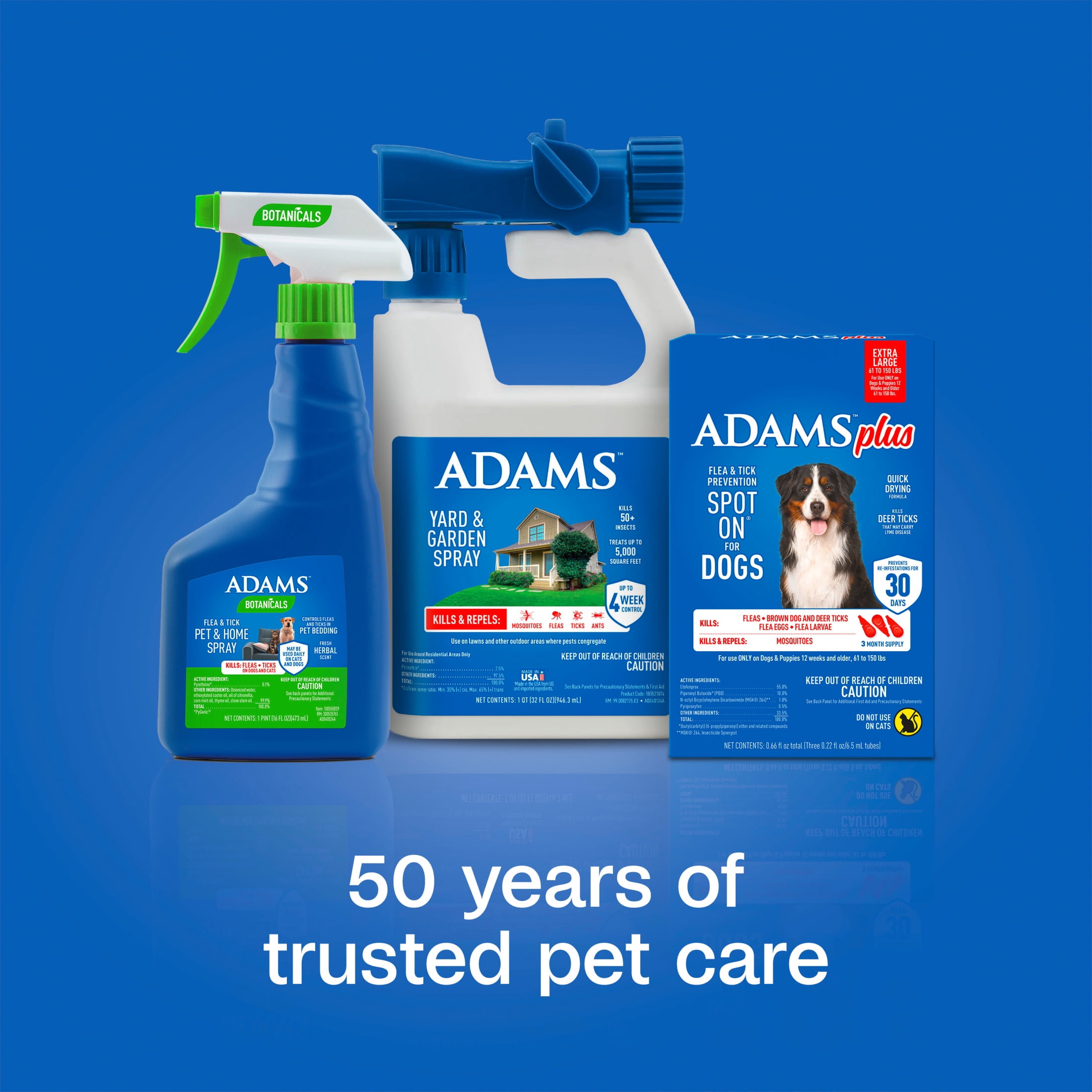 (3 pack) ADAMS Plus Flea & Tick Prevention Spot On for Dogs, Extra Large Dogs, Kills Fleas & Ticks (Brown Dog/Deer Ticks), Kills and Repels Mosquitoes, Prevents Flea Infestations, 3-Month Supply, 3 pack