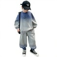 thumbnail image 3 of Esaierr Teen Kids Boys Fall Tracksuit Sweatsuit Outfit Pullover Gradient Sweatsuit Jogging Pants Set 2 Pieces Sweater Suit for 2-14 Years, 3 of 7