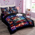 thumbnail image 1 of Juego de cama de tres piezas Stranger Things Ropa de cama suave y cómoda, dos fundas de almohada y una funda de edredón Regalo de Navidad para niños adultos, 1 of 8