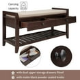thumbnail image 4 of Storage Bench with 2 Drawers and  Cushioned Seat, Shoe Bench with Shoe Rack, for Entryway, Hallway and Bedroom, Espresso, 4 of 9