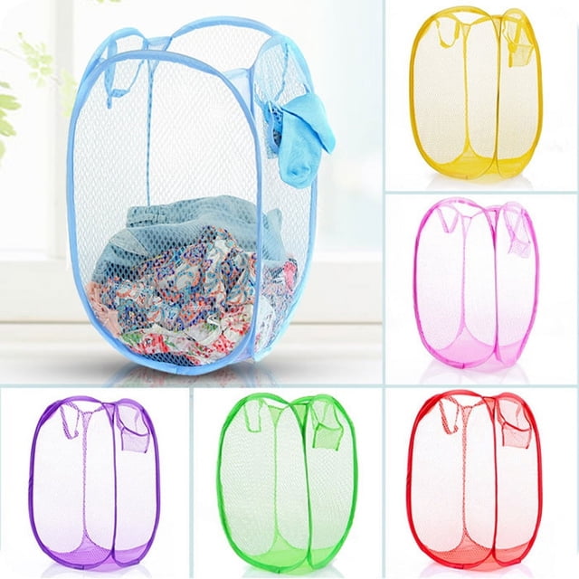 OUNONA Laundry Hamper Portátil De Malla Para Apartamentos Y Camping Con Doble Asa