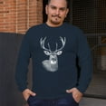 thumbnail image 4 of Deer Portrait Long Sleeve T-shirt Monochrome Buck Head Nature Whitetail Wildlife Antlers Forest Rustic Hunt Trophy, 4 of 7