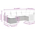 thumbnail image 2 of vidaXL 6 Piece Garden Sofa Set with Cushions Black Poly Rattan, 2 of 5
