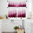 thumbnail image 3 of Gradient Pink Kitchen Curtains Valances and Tiers Set of 3 Modern Abstract Art Watercolor Pink Forest Tier Curtains and Valance with Rod Pocket for Small Windows, 27.5"x24", 3 of 9
