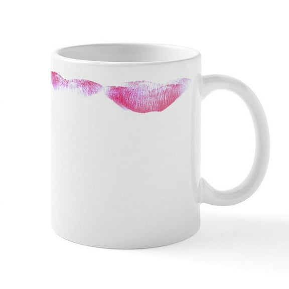 CafePress - Lipstick Stained Mug - 11 oz Ceramic Mug - Novelty Coffee Tea Cup