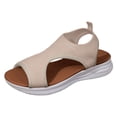 thumbnail image 6 of Flip Flops for Women Boho Flower Slip on Wedge Sandals Casual Summer Platform Orthopedic Walking Shoes Khaki Size 9.5, 6 of 7
