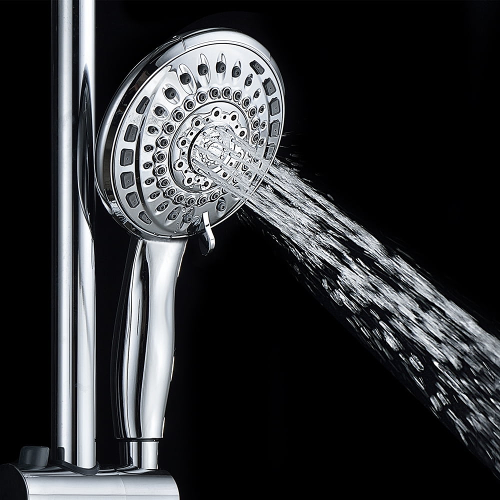Logmey 10"Rain Shower System with Handheld Shower Head,Hose Stainless Steel Chrome