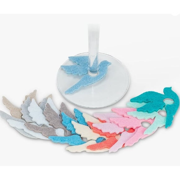 Abbott Collection 27-Tipsy Dove Wine Charms. Set of 12, Assorted