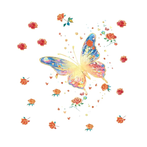 Uutvery Glow in The Dark Butterfly Stickers, Self-Adhesive Wall and Window Decor, Blue Green Party Decoration, Bedroom and Living Room Stickers