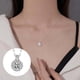 thumbnail image 5 of Collar de clavícula con diamantes y colgante de girasol con moissanita., 5 of 9