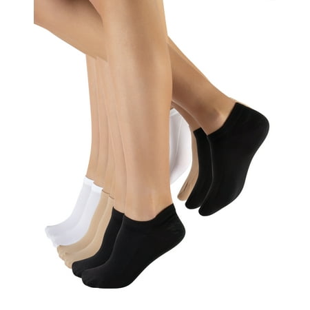 

Calzitaly 50 DEN 6 Pairs Ankle Liner Socks Opaque Trainer Socks In Microfiber – Unisex (USA: 5.5/9 = EU: 35/40 2 White 2 Black 2 Skin)