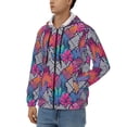 thumbnail image 3 of Wukai Tropical Leaves Print Men's Zip-Up Hoodie,Fleece Full-Zip Hoodie for Men, Hooded Sweatshirt-XX-Large, 3 of 5