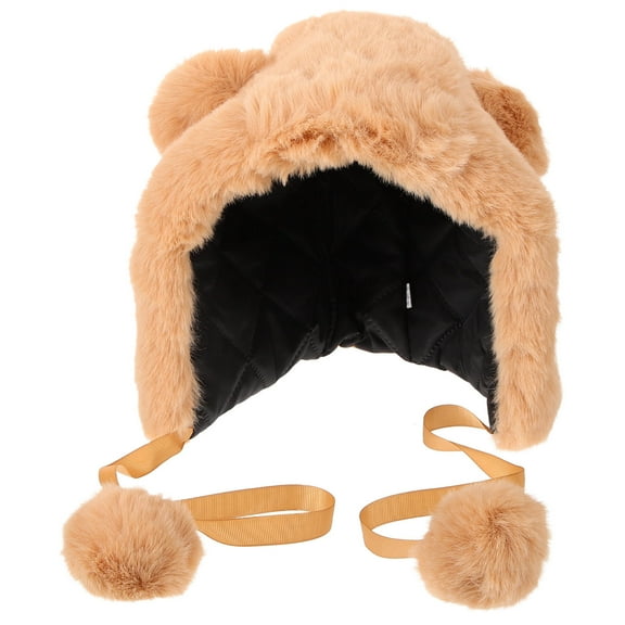 HONMEET 1Pack Winter Comfort Hat Khaki Cotton Polyester Round with Pompom Warm and Cold-Proof for Women Girls