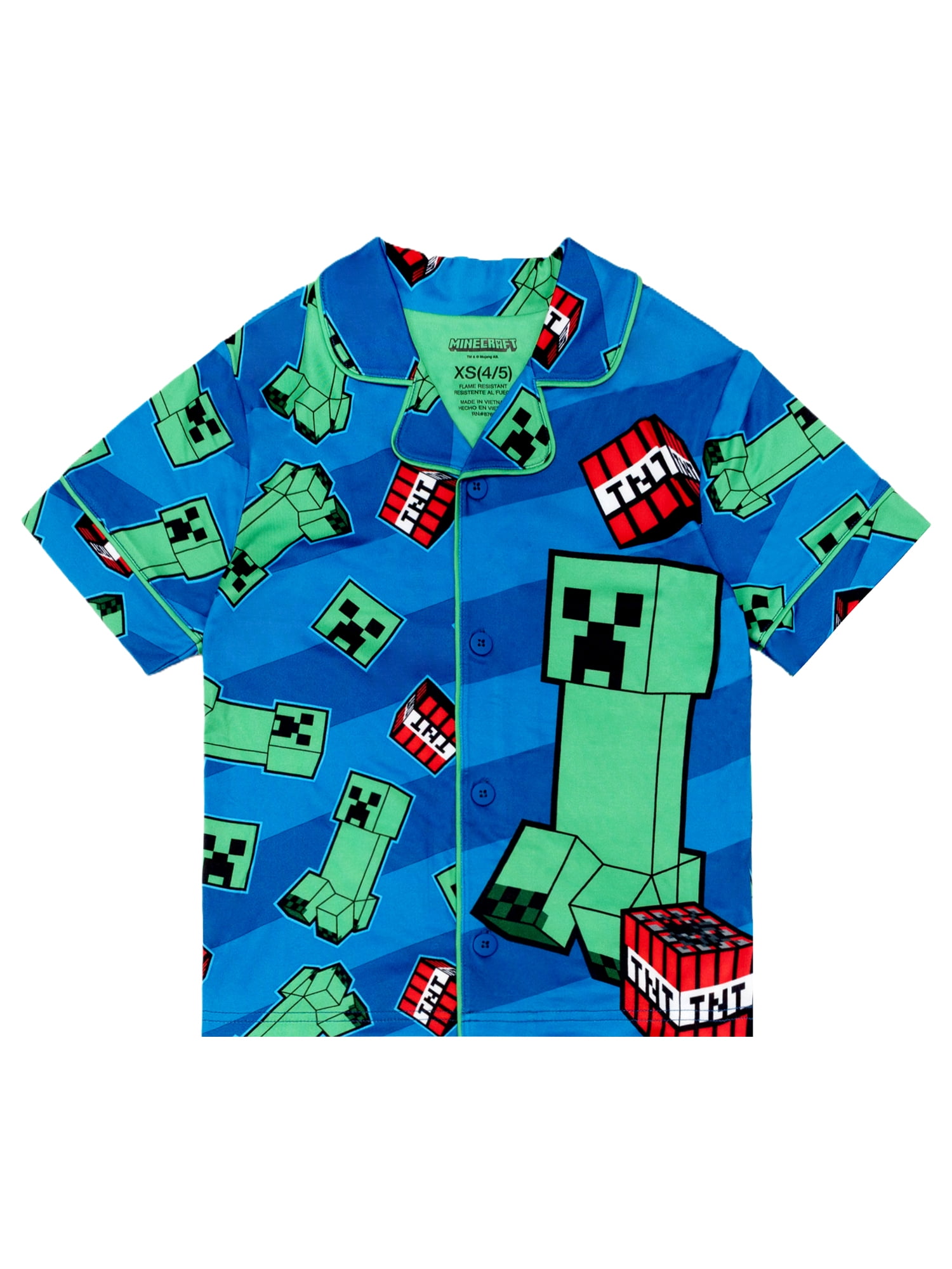 Minecraft Boys 2-Piece Coat and Short Pajama Set, Sizes 4-12