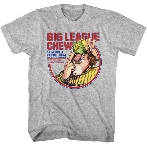 Big League Chew Pitcher Circle Gray Heather Adult T-Shirt S