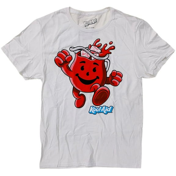 Kool-Aid Punch Men's Officially Licensed Graphic Print Tee T-Shirt (Small, White Classic Logo)