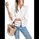 thumbnail image 2 of Blusa Informal con Mangas Acampanadas 3/4 para Mujer, con Botones y Dobladillo con Volantes, con Ojales L, 2 of 8