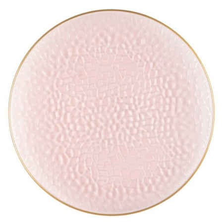 

Hammered Pink w/Gold Rim 13 Plastic Chargers 4ct.