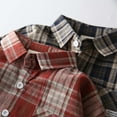thumbnail image 5 of Kiijoy Toddler Boys Plaid Long Sleeve Shirt Fall Cotton Casual Button Down Shirt, Sizes 4-5, 5 of 7