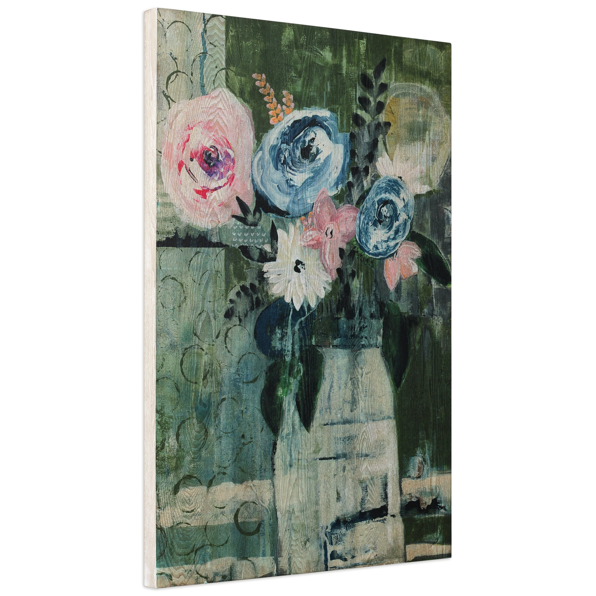 Empire Art Modern Floral Circle & Stripe Flowers Photography, Set of 2