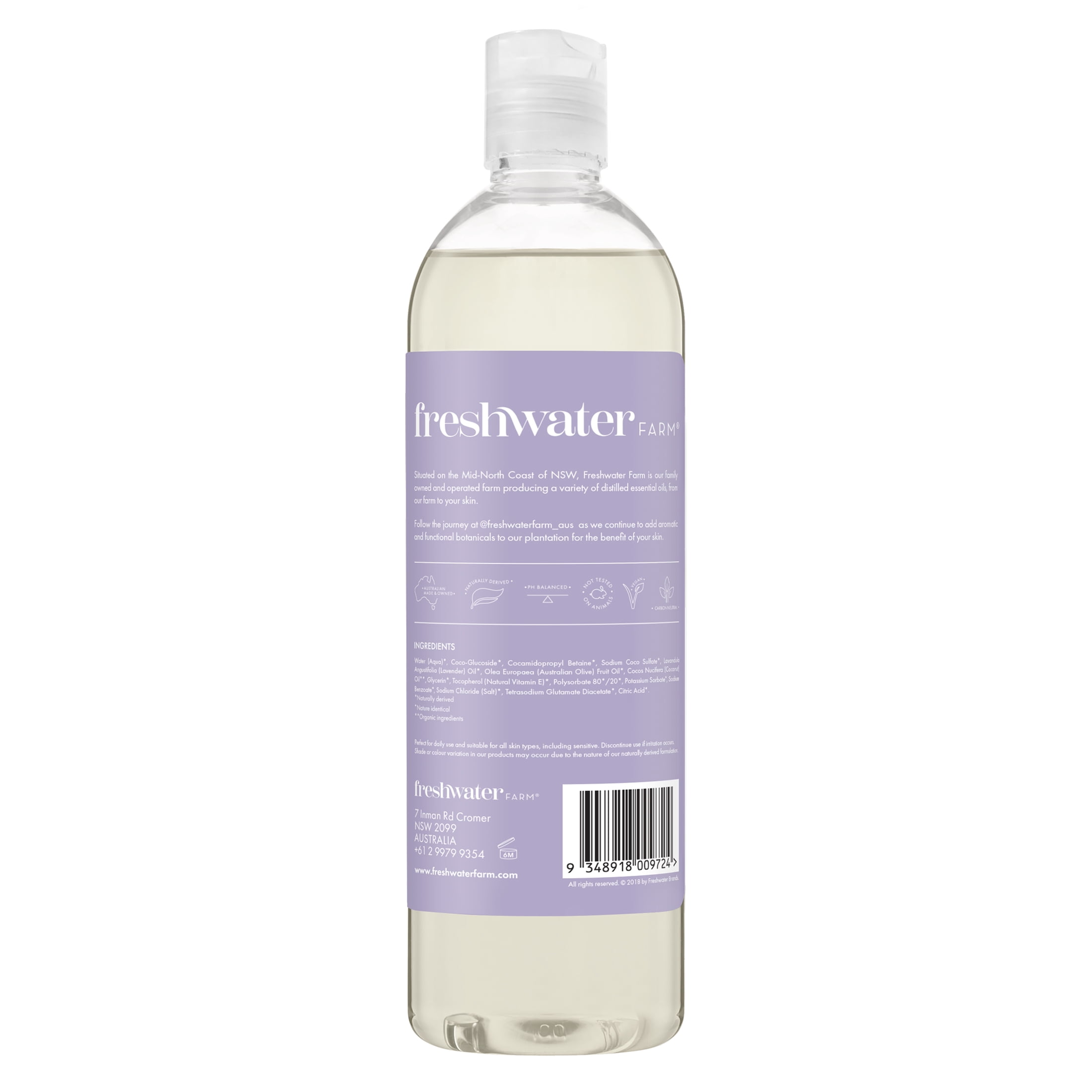 Freshwater Farm Lavender Oil Natural Body Wash for all skin types16.9fl oz
