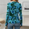 thumbnail image 4 of Luxalzxs Sexy Mesh Tops for Women Slim Fit Floral Lace Long Sleeve Mock Neck Going Out Tops with Thumb Holes, See Through Shirt Blouses Tops Undershirts Mesh Sheer Layering Tops Party Clubwear, 4 of 7