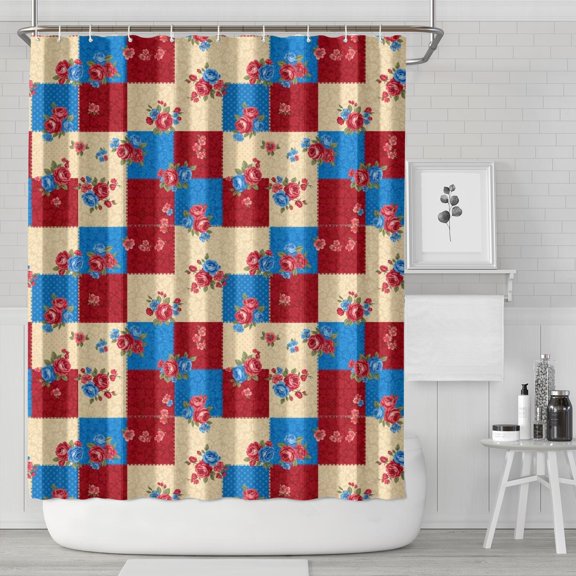 Pioneer Flower Floral Print Pattern Shower Curtain 84”x72", Bathroom Decorative Shower Curtain Set with 12 Hooks, Waterproof Washable
