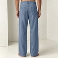thumbnail image 5 of Men's Baggy Jeans Relaxed Fit Straight Leg Wide Leg Denim Pants Vintage Washed Casual Trousers with Pockets for Daily Commute and Weekend Streetwear, 5 of 8