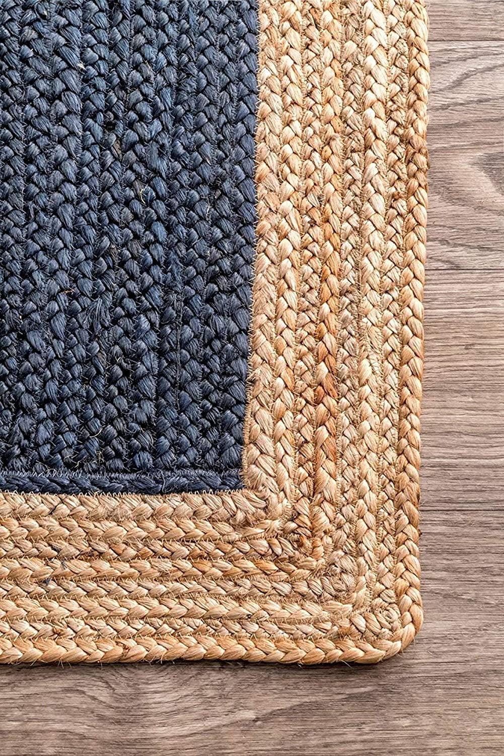 Agro Richer Blue DyeNatural Jute Border Area Rugs for Living, Carpet for Kitchen outdoor & Indoor (3x6" Feet)