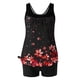 thumbnail image 5 of Trajes de baño Amzcrzy Tankini para mujer, trajes de baño, trajes de baño de dos piezas con control de abdomen, traje de baño conservador de cintura alta con estampado de moda para mujer, rojo, 2XL, 5 of 8