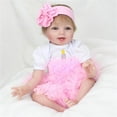 thumbnail image 3 of Pink Crown Reborn Baby Dolls Clothes for 20-23 Inch Pure Handmade 2 Pieces Reborn Doll Baby Clothing Set, 3 of 3