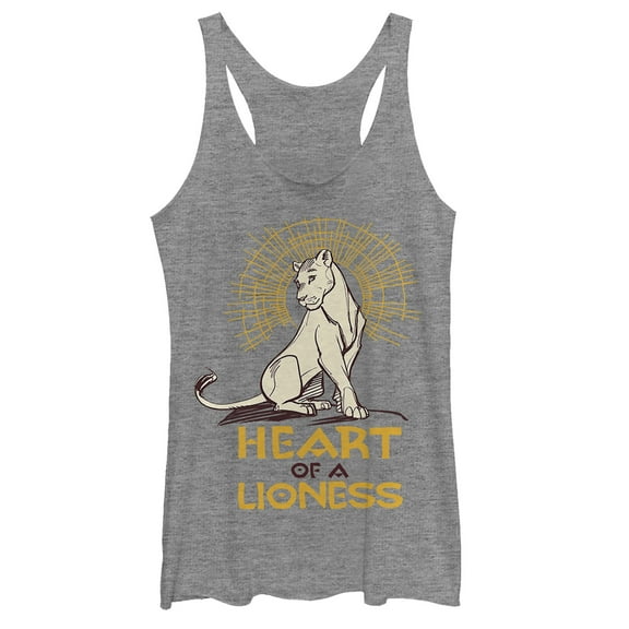 Women's Lion King Nala Heart of Lioness Racerback Tank Top Gray Heather 2X Large