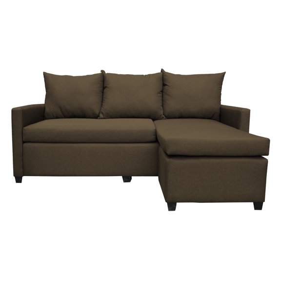 Sala Esquinera Modular El Bazar Store Vancouver Chocolate 175x130 cm Sofa Lado derecho ó izquierdo Económica, Tela Lino