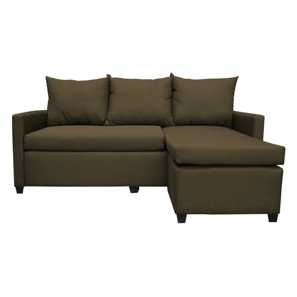 Sala Esquinera Modular El Bazar Store Vancouver Chocolate 175x130 cm Sofa Lado derecho ó izquierdo Económica, Tela Lino