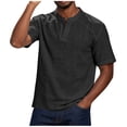thumbnail image 6 of Mens Lightweight V Neck T-Shirts Summer Short Sleeve Plain Tees Casual Hippie Single Button Henley Shirt, 6 of 9