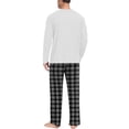 thumbnail image 7 of VV AVEORS Christmas Pajamas For Men Cotton Plaid Pajama Set Long Sleeve Pj Set Comfy Sleepewear Crew Neck Pajama With Pants Black XL, 7 of 7