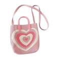 thumbnail image 1 of Bolso de mano tejido para mujer, tipo cartera, tipo sobre, con asa superior Rosa, 1 of 9