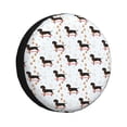 thumbnail image 1 of Fotbe Dachshund On A Skateboard Funda de Llanta de Repuesto con Estampado, Engrosada, Ajuste Universal para Jeep, Remolque, RV, SUV, Camión-16 inch, 1 of 6