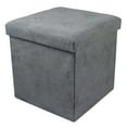 thumbnail image 4 of GGI INTERNATIONAL Foldable Storage Ottoman - Suede with Cover (Grey), 4 of 5