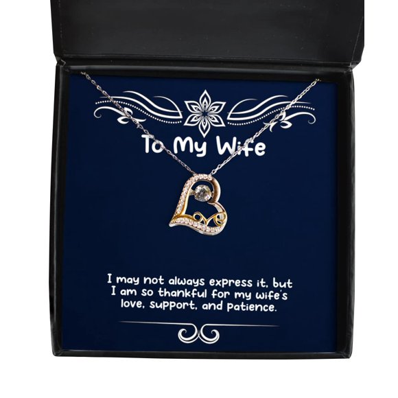 I May not Always Express it, but I am so Thankful for My Wife. Love Dancing Necklace, Wife Jewelry, Unique Idea Gifts for Wife, Girlfriend, Husband, Boyfriend, Anniversary, Present, Valentines Day