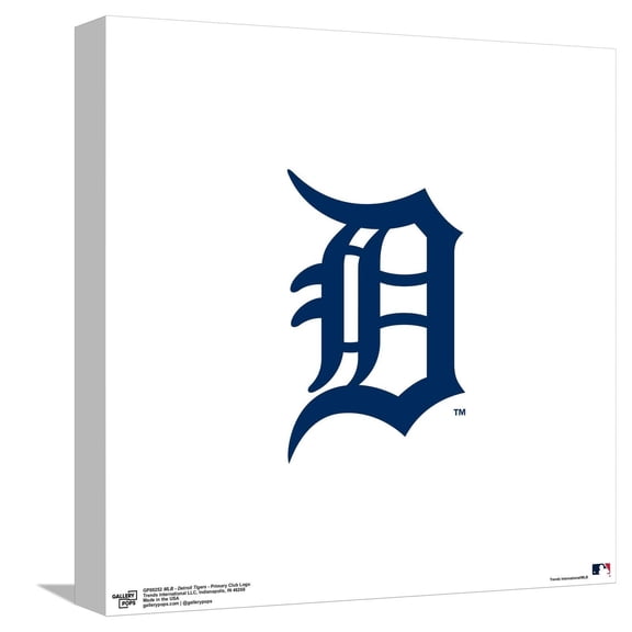 Gallery Pops MLB Detroit Tigers - Primary Club Logo Canvas Wall Art, Unframed Version, 12" x 12"
