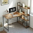 thumbnail image 2 of CubiCubi 55 x 20inch Computer Corner Desk with Storage Shelves, Small L Shaped Computer Desk, Home Office Desk, Rustic Brown, 2 of 6