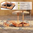 thumbnail image 3 of Qaba Wooden Kids Sandbox with Canopy, Foldable Picnic Table, Bench Seats, 3 of 10