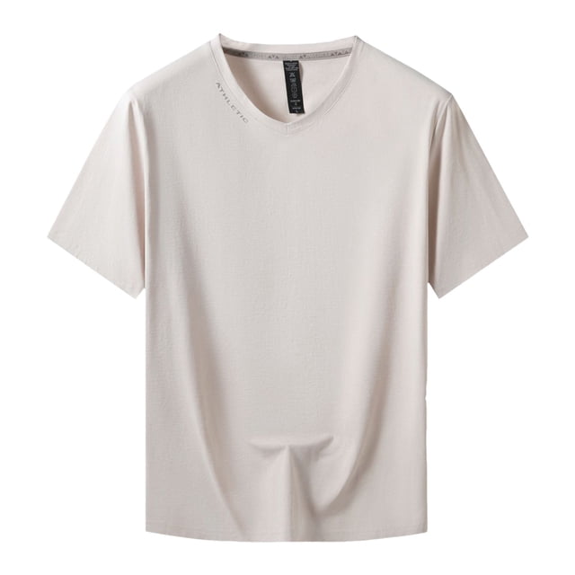 Camiseta de manga corta de seda helada para hombre - Camiseta deportiva de secado rápido - Poliéster transpirable, ropa informal para hacer ejercicio en interiores y exteriores