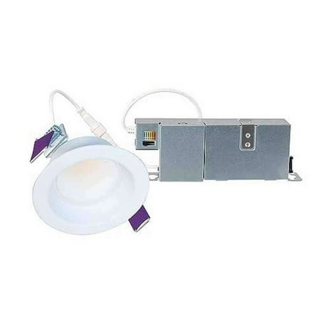 HALO LCR2 2 in. Soft White Selectable CCT Integrated LED Recessed Light with Surface Mount White Trim Retrofit Module